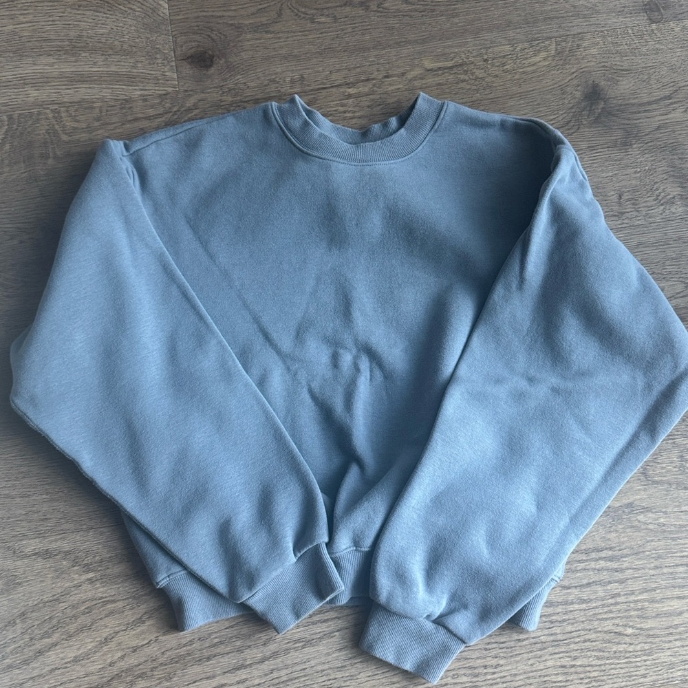 Skims Cotton Fleece Pullover M in Steel Blue - Medium Skims Sweatshirt